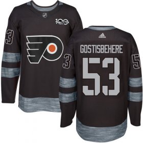 Wholesale Cheap Adidas Flyers #53 Shayne Gostisbehere Black 1917-2017 100th Anniversary Stitched NHL Jersey