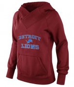 Wholesale Cheap Women's Detroit Lions Heart & Soul Pullover Hoodie Red