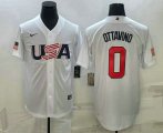 Cheap Men's USA Baseball #0 Adam Ottavino 2023 White World Baseball Classic Stitched Jerseys