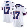 Wholesale Cheap Men's Buffalo Bills #17 Josh Allen White 2023 F.U.S.E. With 4-Star C Patch Vapor Untouchable Limited Football Stitched Jersey