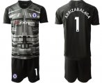 Wholesale Cheap Chelsea #1 Arrizabalaga Black Goalkeeper Soccer Club Jersey