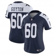 Cheap Women's Dallas Cowboys #60 Tyler Guyton Navy White 2024 Draft Vapor Thanksgiving Limited Football Stitched Jersey(Run Small)