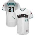 Wholesale Cheap Arizona Diamondbacks #21 Zack Greinke Majestic Fashion Authentic Collection Flex Base Player Jersey White