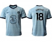 Wholesale Cheap Men 2020-2021 club Chelsea away aaa version 18 Light blue Soccer Jerseys