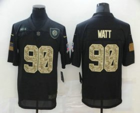 Wholesale Cheap Men\'s Pittsburgh Steelers #90 T. J. Watt Black Camo 2020 Salute To Service Stitched NFL Nike Limited Jersey