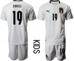 Wholesale Cheap Youth 2021 European Cup Italy away white 19 Soccer Jersey