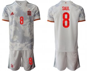 Wholesale Cheap Men 2021 European Cup Spain away white 8 Soccer Jersey