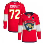 Cheap Men's Florida Panthers #72 Sergei Bobrovsky Red 2024 Stanley Cup Final Patch Stitched Jersey