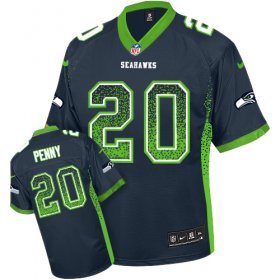 Wholesale Cheap Nike Seahawks #20 Rashaad Penny Steel Blue Team Color Men\'s Stitched NFL Elite Drift Fashion Jersey