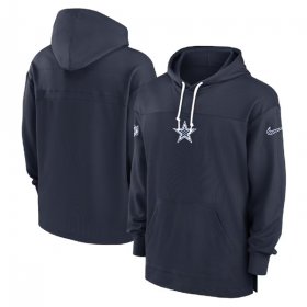 Cheap Men\'s Dallas Cowboys Navy Performance Pullover Hoodie