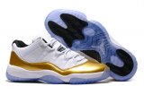 Wholesale Cheap Air Jordan 11 Low Olympic White/Gold-Black