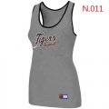 Wholesale Cheap Women's Nike Detroit Tigers Tri-Blend Racerback Stretch Tank Top Light Grey