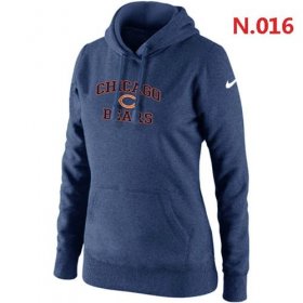 Wholesale Cheap Women\'s Nike Chicago Bears Heart & Soul Pullover Hoodie Dark Blue