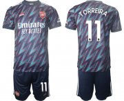 Wholesale Cheap Men 2021-2022 Club Arsenal away blue 11 Soccer Jersey