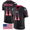 Wholesale Cheap Nike Patriots #11 Julian Edelman Black Men's Stitched NFL Limited Rush USA Flag Jersey