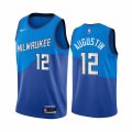 Wholesale Cheap Nike Bucks #12 D.J. Augustin Blue NBA Swingman 2020-21 City Edition Jersey