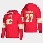 Wholesale Cheap Calgary Flames #27 Austin Czarnik Red adidas Lace-Up Pullover Hoodie