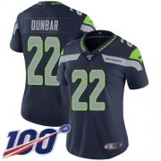 Wholesale Cheap Nike Seahawks #22 Quinton Dunbar Steel Blue Team Color Women's Stitched NFL 100th Season Vapor Untouchable Limited Jersey