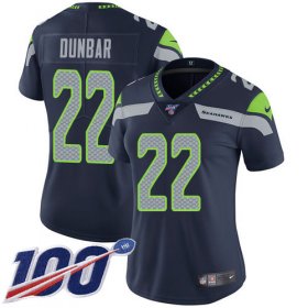 Wholesale Cheap Nike Seahawks #22 Quinton Dunbar Steel Blue Team Color Women\'s Stitched NFL 100th Season Vapor Untouchable Limited Jersey