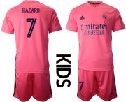 Wholesale Cheap Youth 2020-2021 club Real Madrid away 7 pink Soccer Jerseys