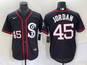 Wholesale Cheap Men's Chicago White Sox #45 Michael Jordan Black Retro Stitched MLB Nike Cool Base Jersey