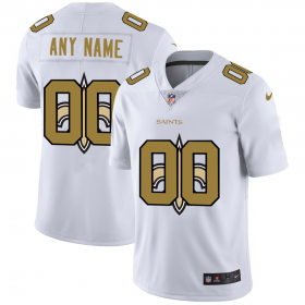 Wholesale Cheap New Orleans Saints Custom White Men\'s Nike Team Logo Dual Overlap Limited NFL Jersey