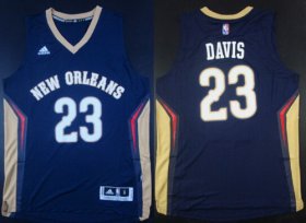 Wholesale Cheap New Orleans Pelicans #23 Anthony Davis Revolution 30 Swingman Navy Blue Jersey