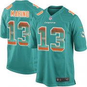 Wholesale Cheap Nike Dolphins #13 Dan Marino Aqua Green Team Color Men's Stitched NFL Limited Strobe Jersey