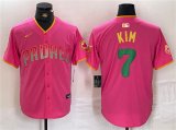 Wholesale Cheap Men's San Diego Padres #7 Ha-Seong Kim Pink Cool Base Stitched Baseball Jersey