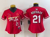 Wholesale Cheap Women's St Louis Cardinals #21 Lars Nootbaar Red 2024 City Connect Limited Stitched Baseball Jersey