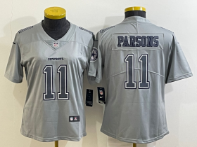 Wholesale Cheap Women\'s Dallas Cowboys #11 Micah Parsons Grey Atmosphere Fashion 2022 Vapor Untouchable Stitched Nike Limited Jersey