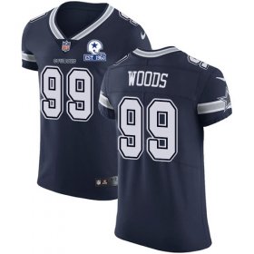 Wholesale Cheap Nike Cowboys #99 Antwaun Woods Navy Blue Team Color Men\'s Stitched With Established In 1960 Patch NFL Vapor Untouchable Elite Jersey