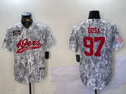 Cheap Men's San Francisco 49ers #97 Nick Bosa Arctic Camo 2024 Salute to Service Stitched Baseball Jersey