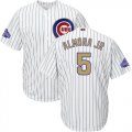 Wholesale Cheap Cubs #5 Albert Almora Jr. White(Blue Strip) 2017 Gold Program Cool Base Stitched Youth MLB Jersey