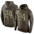 Wholesale Cheap NFL Men's Nike Washington Redskins #24 Josh Norman Stitched Green Olive Salute To Service KO Performance Hoodie