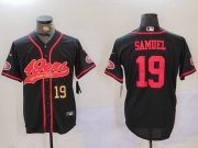 Cheap Men's San Francisco 49ers#19 Deebo Samuel Black With Patch Cool Base Stitched Baseball Jerseys