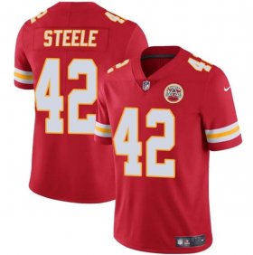 Cheap Men\'s Kansas City Chiefs #42 Carson Steele Red Vapor Untouchable Limited Football Stitched Jersey