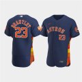 Wholesale Cheap Men's Houston Astros #23 Michael Brantley Navy 60th Anniversary Flex Base Stitched Baseball Jersey