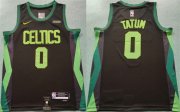 Cheap Men's Boston Celtics #0 Jayson Tatum Black 2024-25 City Edition Statement Edition Stitched Basketball Jersey