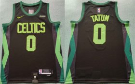 Cheap Men\'s Boston Celtics #0 Jayson Tatum Black 2024-25 City Edition Statement Edition Stitched Basketball Jersey