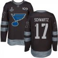 Wholesale Cheap Adidas Blues #17 Jaden Schwartz Black 1917-2017 100th Anniversary Stanley Cup Champions Stitched NHL Jersey