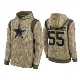 Wholesale Cheap Men\'s Dallas Cowboys #55 Leighton Vander Esch Camo 2021 Salute To Service Therma Performance Pullover Hoodie