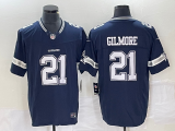 Wholesale Cheap Men's Dallas Cowboys #21 Ezekiel Elliott Navy Blue 2023 FUSE Vapor Untouchable Stitched Jersey