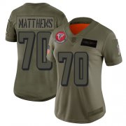 Wholesale Cheap Nike Falcons #70 Jake Matthews Camo Women's Stitched NFL Limited 2019 Salute to Service Jersey