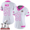 Wholesale Cheap Nike Falcons #51 Alex Mack White/Pink Super Bowl LI 51 Women's Stitched NFL Limited Rush Fashion Jersey