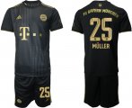 Wholesale Cheap Men 2021-2022 ClubBayern Munchen away black 25 Adidas Soccer Jersey