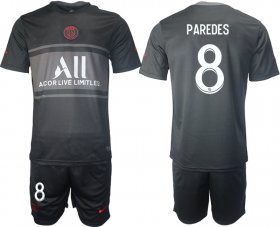 Wholesale Cheap Men 2021-2022 ClubParis Saint-GermainSecond away black 8 Soccer Jersey