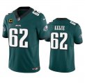 Wholesale Cheap Men's Philadelphia Eagles #62 Jason Kelce Green 2023 F.U.S.E. With 4-Star C Patch Vapor Untouchable Limited Football Stitched Jersey