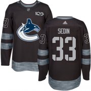 Wholesale Cheap Adidas Canucks #33 Henrik Sedin Black 1917-2017 100th Anniversary Stitched NHL Jersey