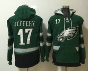 Wholesale Cheap Men's Philadelphia Eagles #17 Alshon Jeffery NEW Midnight Green Pocket Stitched NFL Pullover Hoodie